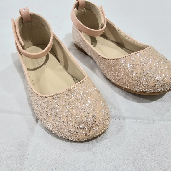 Kailee P Wedding Mini Me Dusty-pink Glitter Ballet Flats - Size Toddler 9 - Picture 3 of 7